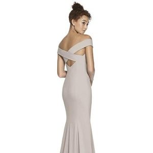 Dessy 3012- Taupe Formal Dress